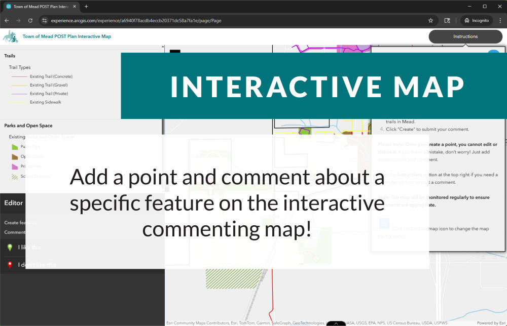 Interactive Map: Add a point and comment on a specific feature on the interactive commenting map!